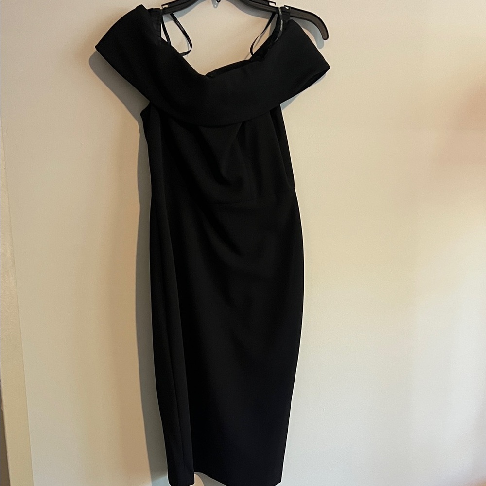 Calvin Klein Elegant Black Off The Shoulder Dress